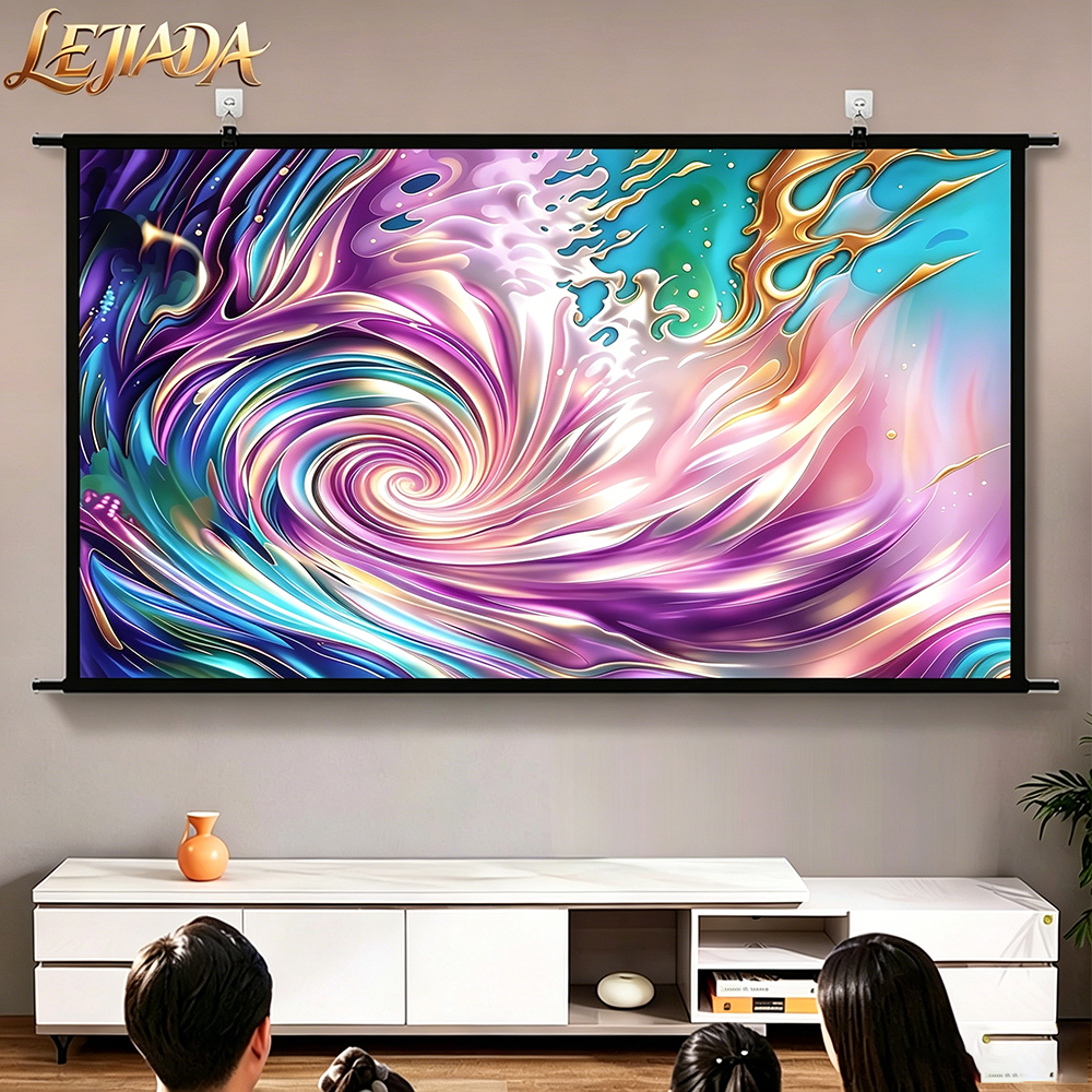 Projector Screen 100 Inch - LEJIADA 100inch New 16:9 Anti-light Thick