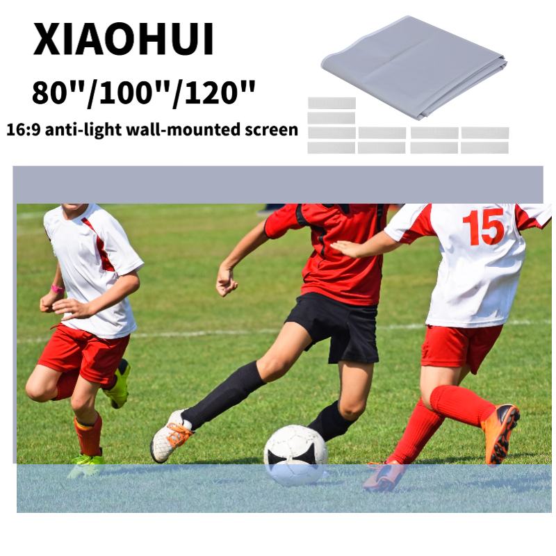 Projector Screen 100 Inch - XIAOHUI Anti-light Thick HD Projector Screen