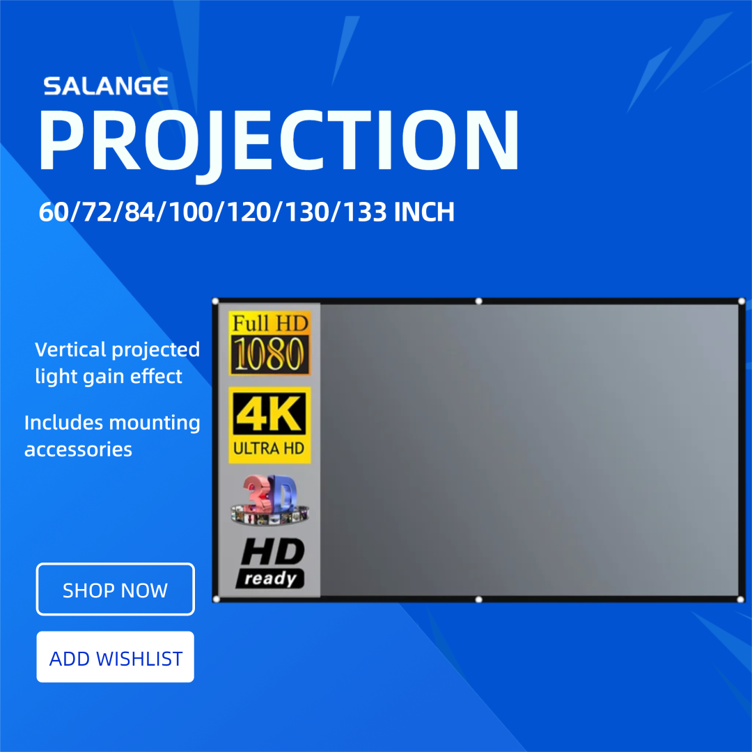 Projector Screen 100 Inch - Salange Projector Screen 72 84 100
