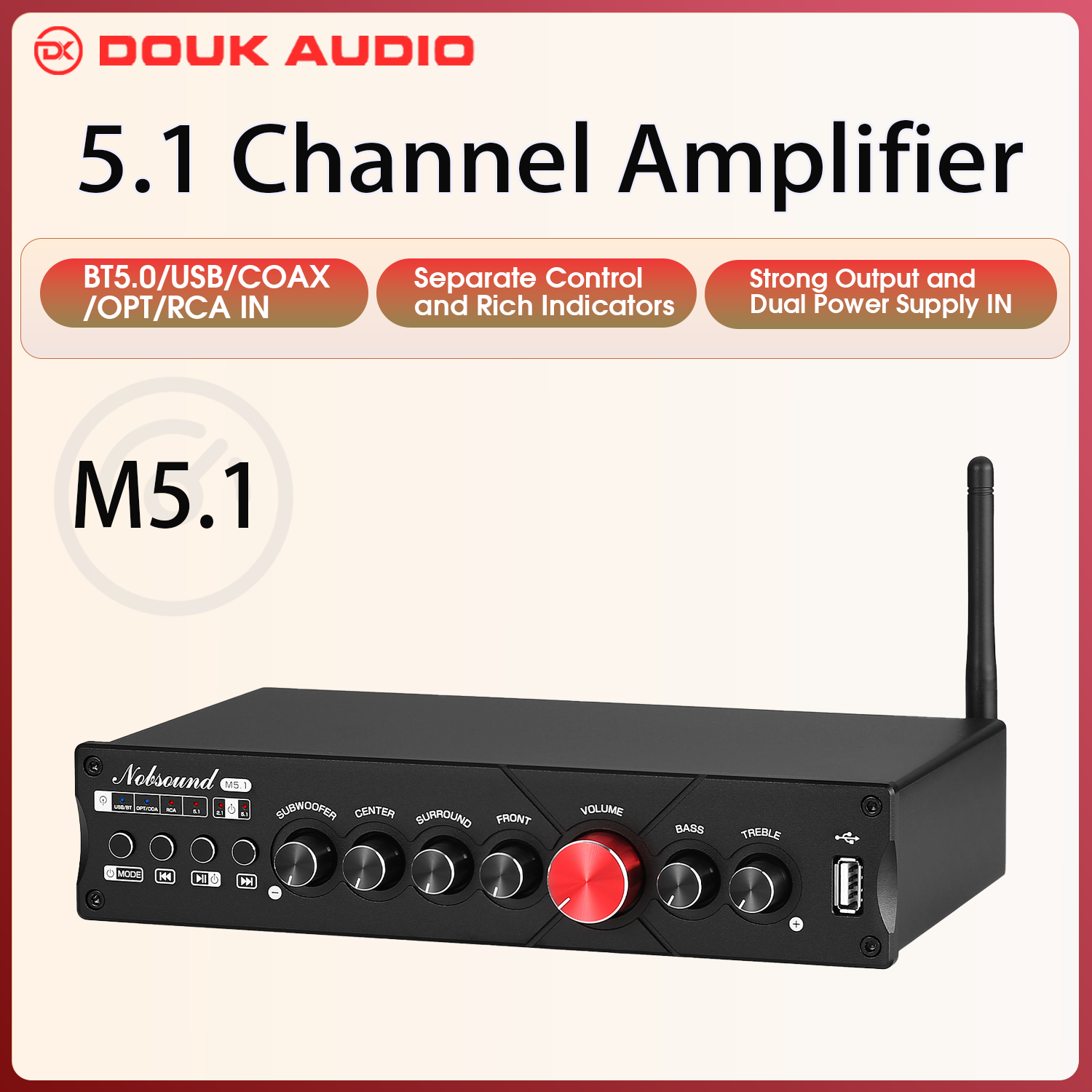 Home Cinema Dolby Atmos - Douk Audio 5.1 Channel Digital Amplifier