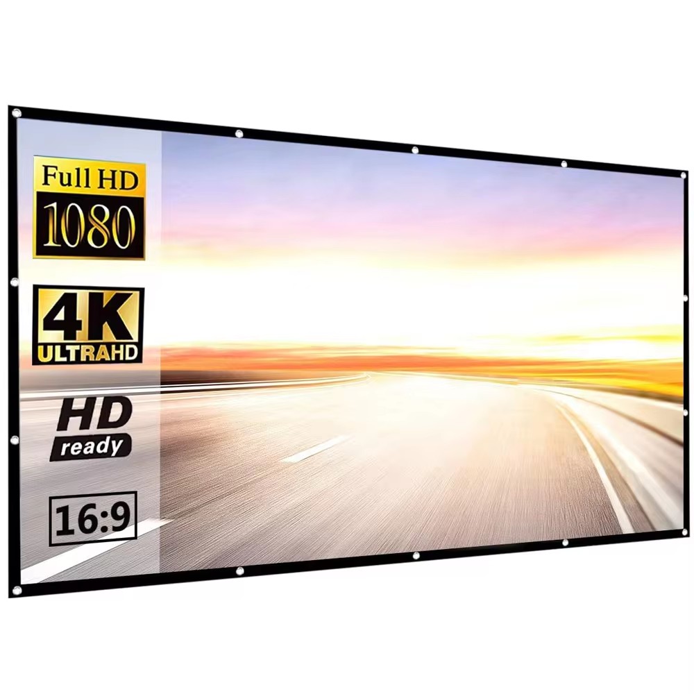 Projector Screen 100 Inch - Simple Foldable Projection Screen 60 72