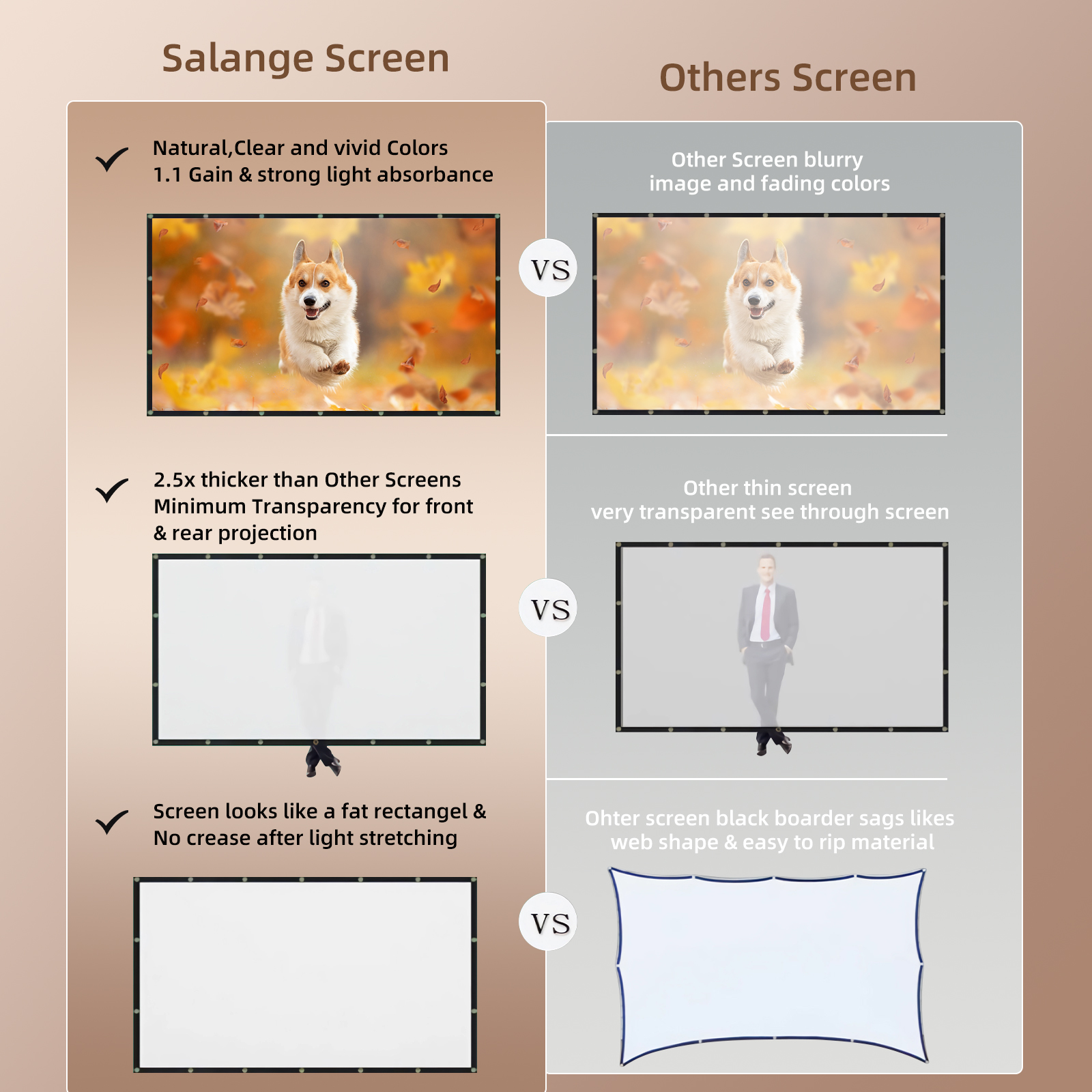 Salange Projector Screen 100 i - Projector Screen 100 Inch recension och pris