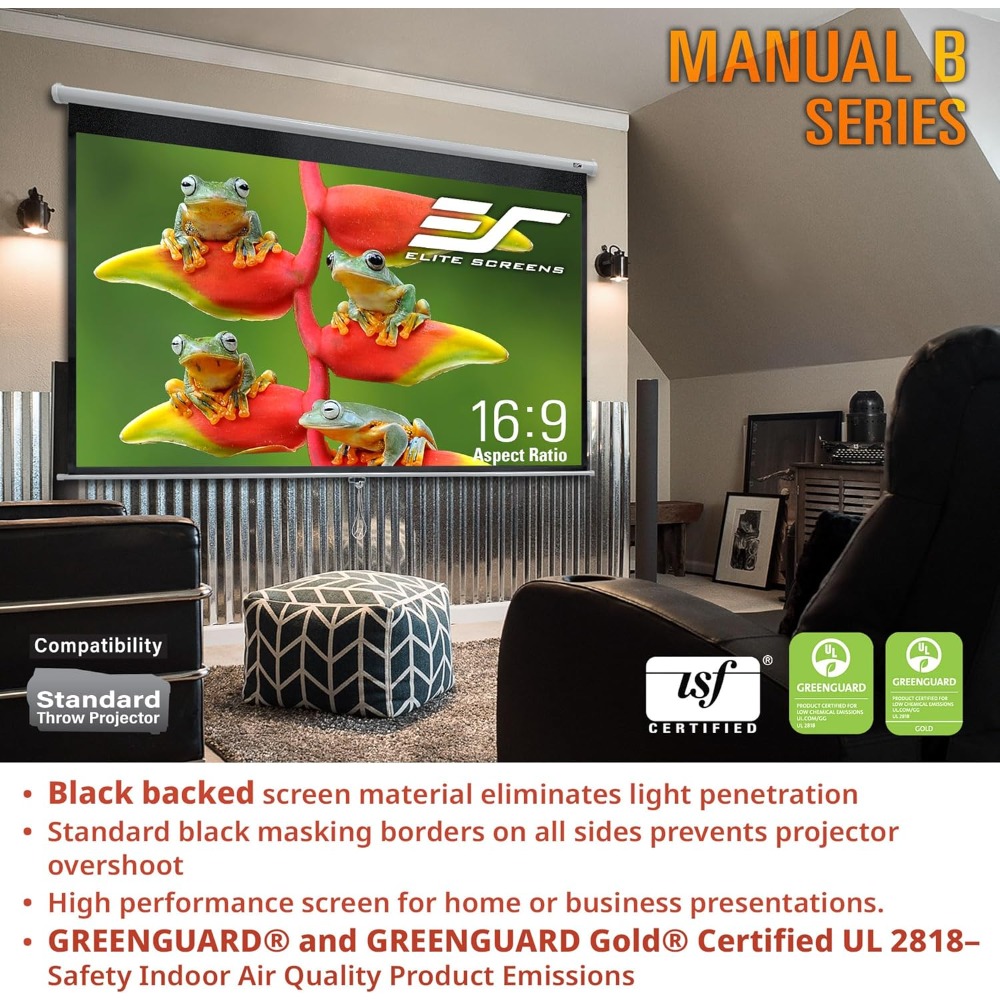 US Shipping Manual B 100 Inch  - Projector Screen 100 Inch recension och pris