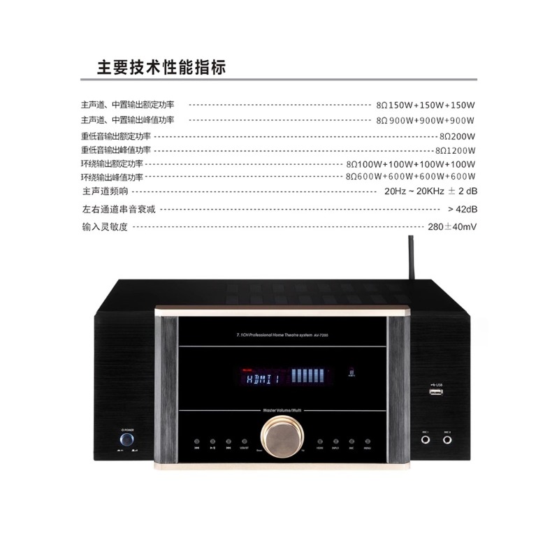 AV-7200 Power Amplifier Home H - Home Cinema Dolby Atmos recension och pris