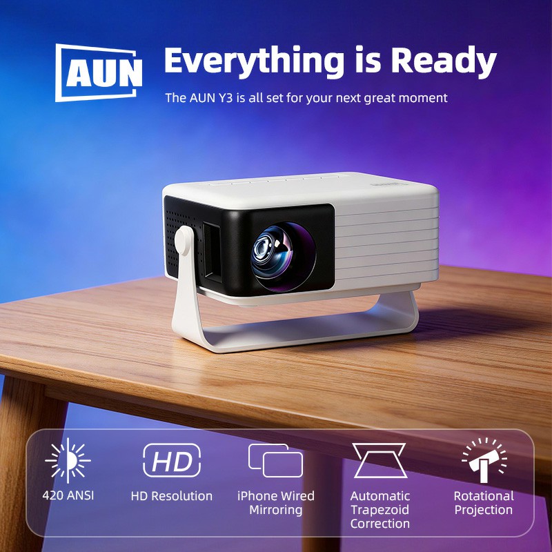 AUN Y3 MINI Projector Home The - Home Cinema Speaker System recension och pris