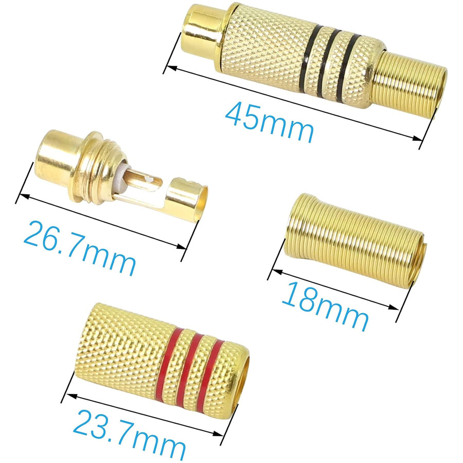 4PCS RCA Plug Gold Plated Sold - Home Cinema Equipment recension och pris